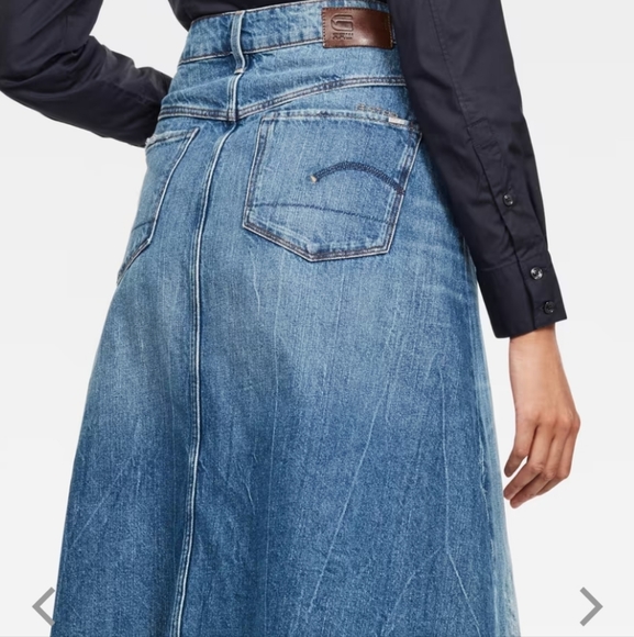 G Star 3301 A-LINE MIDI RIPPED - Picture 3 of 4